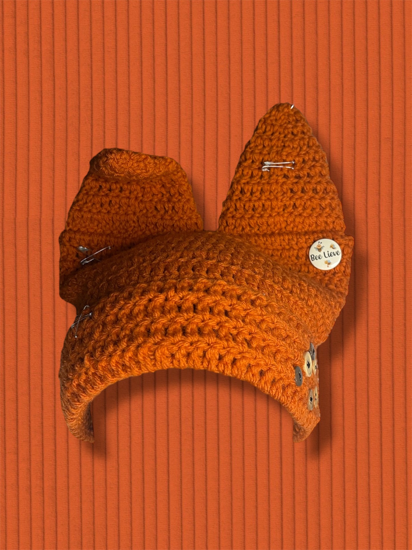 ⋆☕︎ ⋆✴︎˚。⋆ TERRACOTTA BUTTON-BABY BEANIE ⋆☕︎ ⋆✴︎˚。⋆