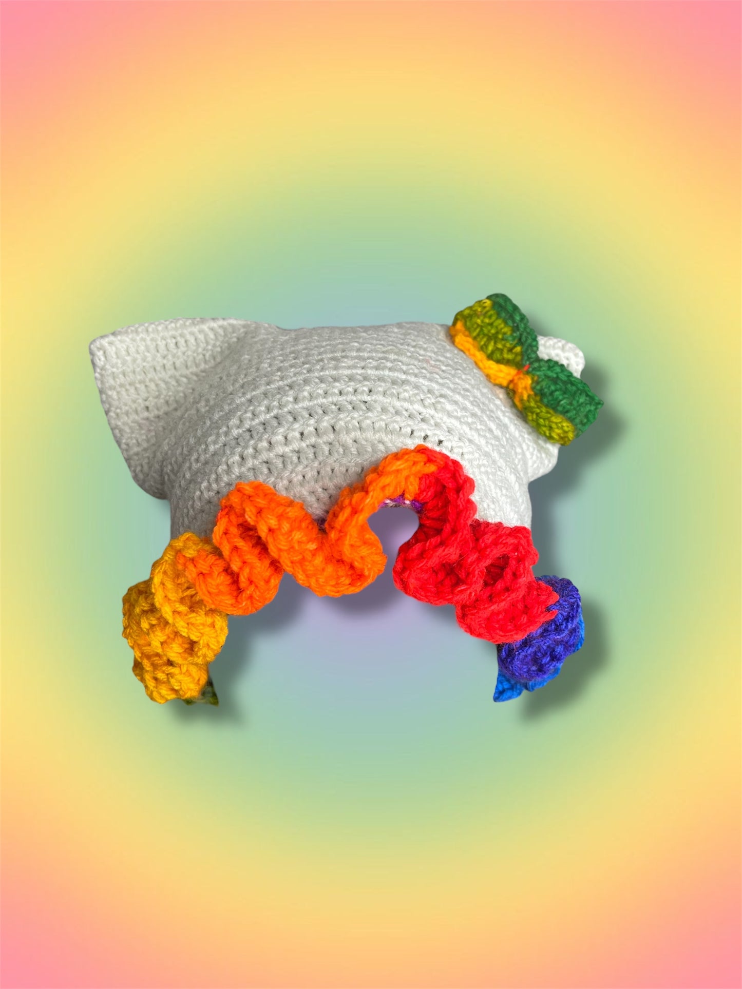 ♡ RAINBOW-KITTY RUFFLE HAT