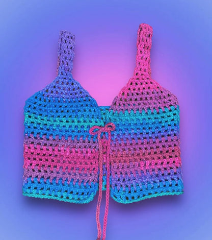 ☆ “KHAI” FRONT TIE MESH TANK