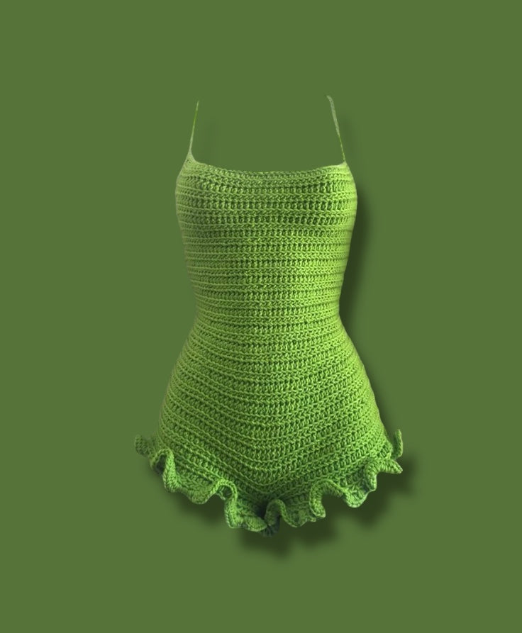 ☆ “HOTTIEZ” RUFFLE ONE-PIECE BACKLESS ROMPER