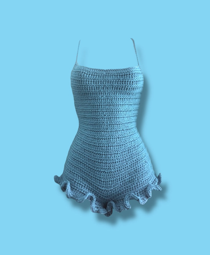 ☆ “HOTTIEZ” RUFFLE ONE-PIECE BACKLESS ROMPER