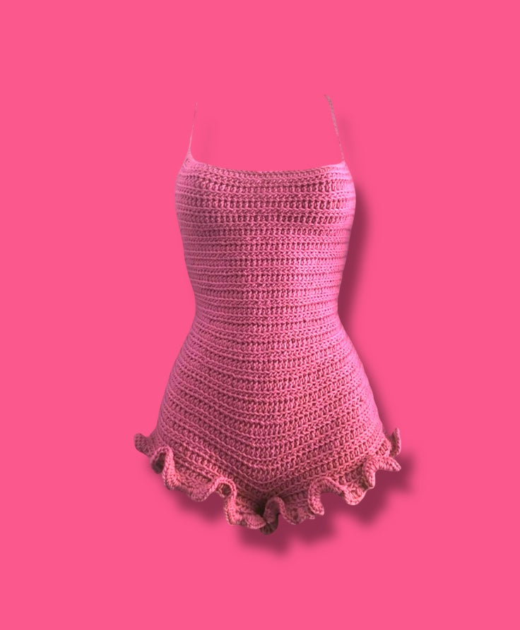 ☆ “HOTTIEZ” RUFFLE ONE-PIECE BACKLESS ROMPER