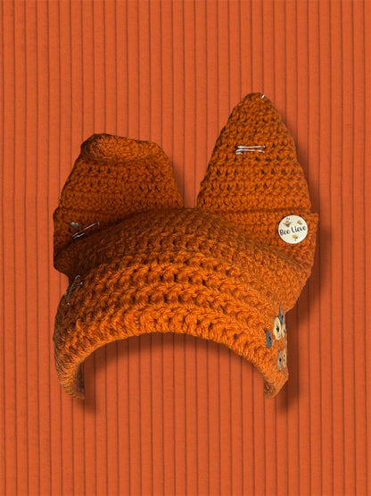 ⋆☕︎ ⋆✴︎˚｡⋆ TERRACOTTA BUTTON-BABY BEANIE ⋆☕︎ ⋆✴︎˚｡⋆