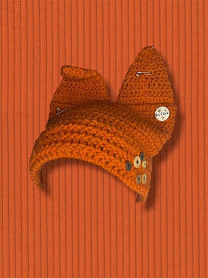 ⋆☕︎ ⋆✴︎˚｡⋆ TERRACOTTA BUTTON-BABY BEANIE ⋆☕︎ ⋆✴︎˚｡⋆