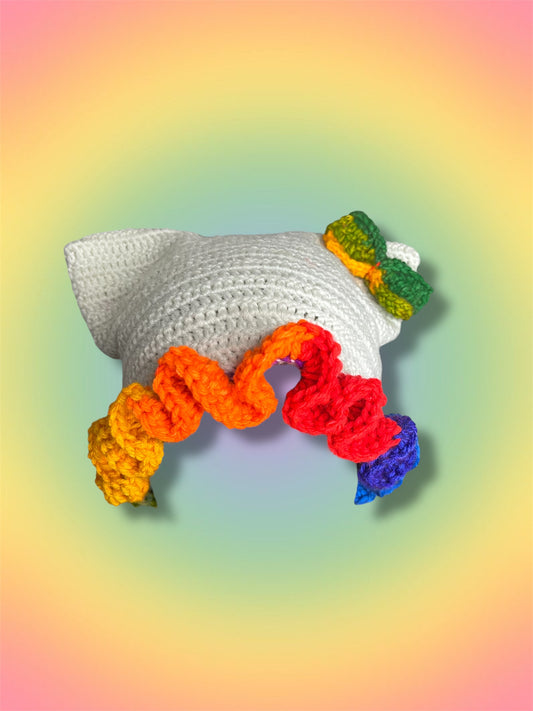 ♡ RAINBOW-KITTY RUFFLE HAT